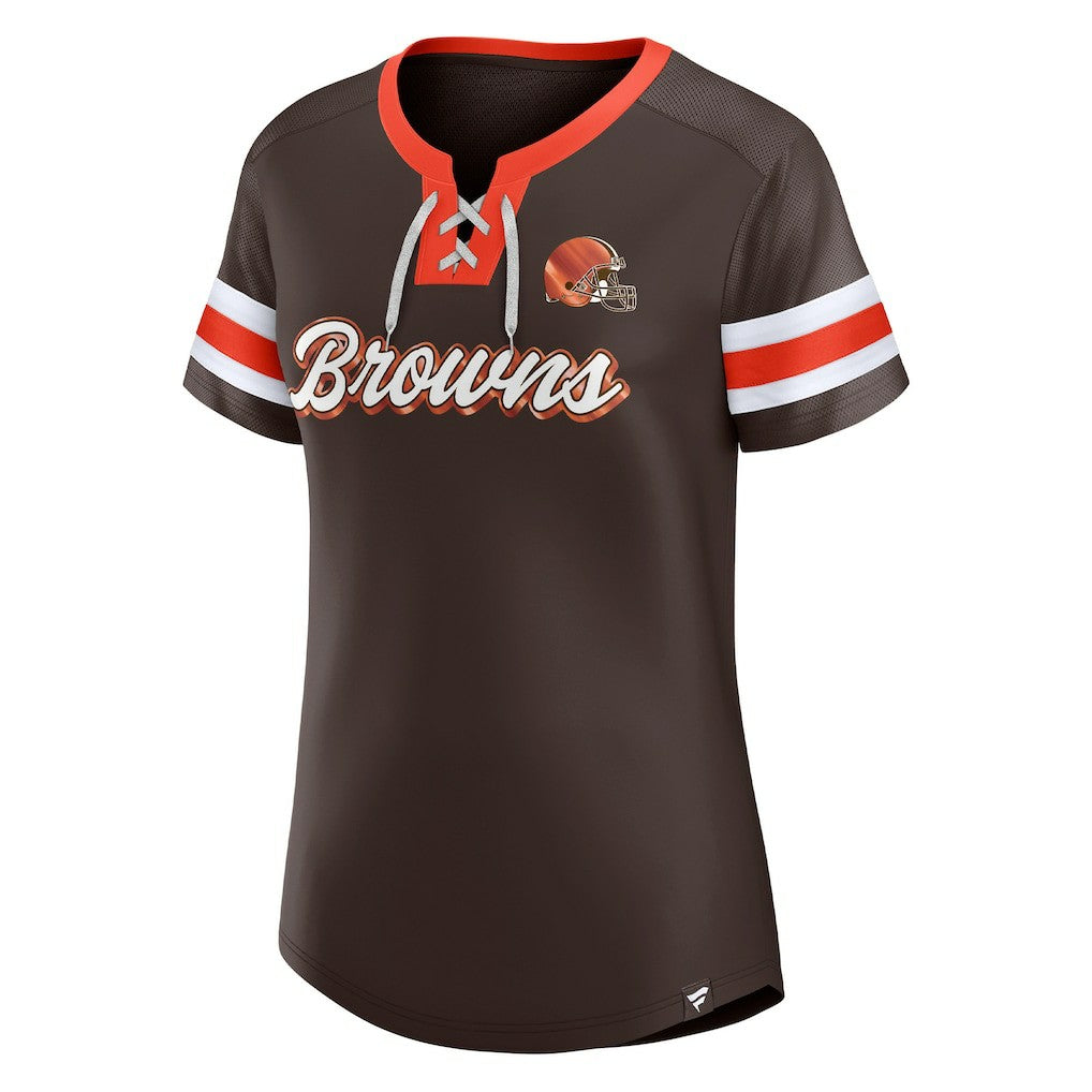 Baker Mayfield Cleveland Browns Women's Athena Name & Number Notch Neck T-Shirt - Brown cheap