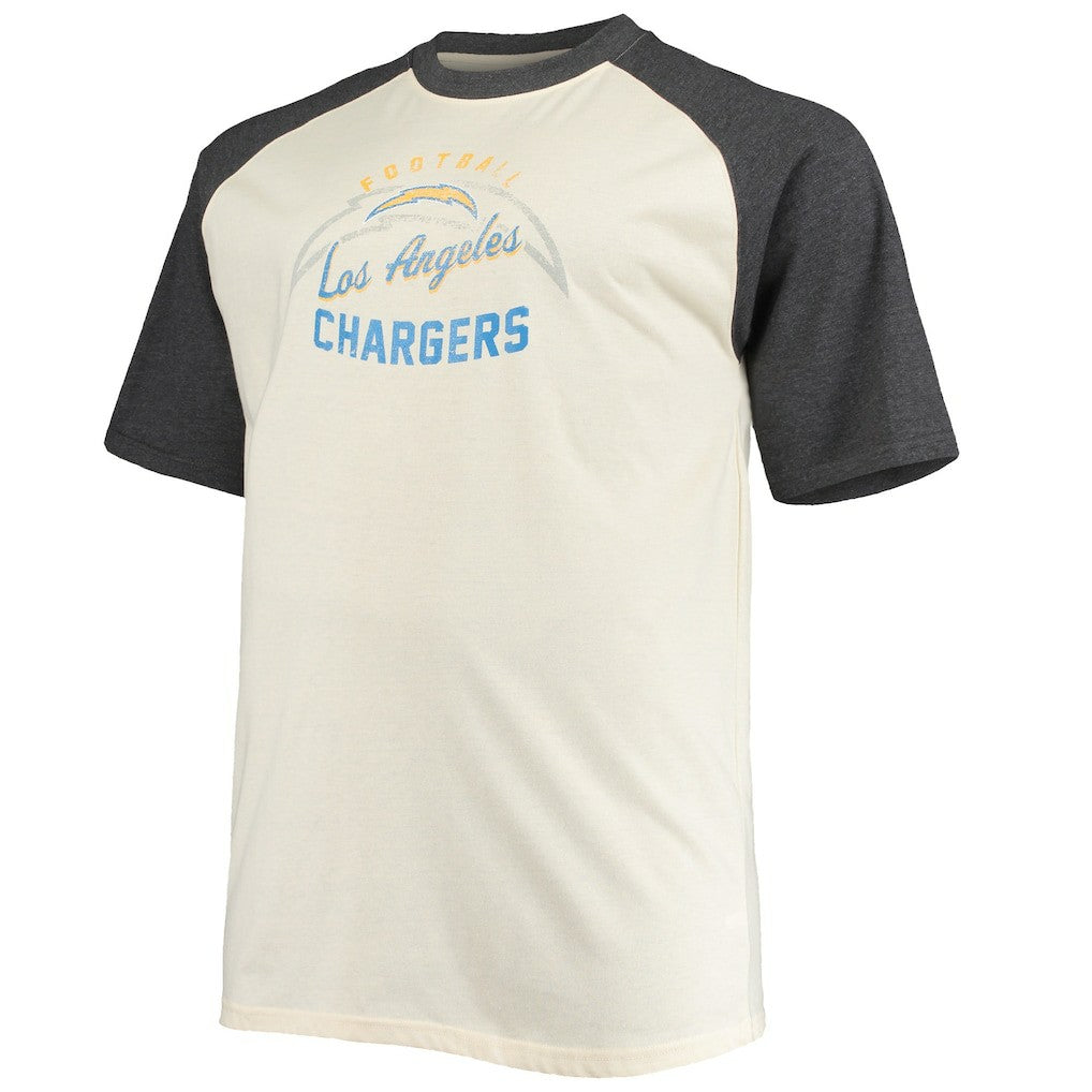 Justin Herbert Los Angeles Chargers Big & Tall Player Name & Number Raglan T-Shirt - Oatmeal cheap