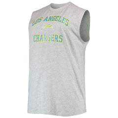 Justin Herbert Los Angeles Chargers Big & Tall Player Name & Number Muscle Tank Top - Heathered Gray for sale