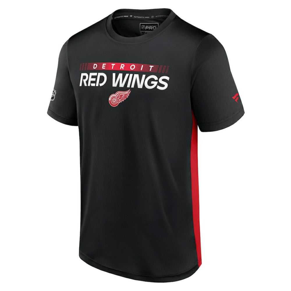 Detroit Red Wings Fanatics Authentic Pro Rink Tech T-Shirt - Black/Red T-shirts