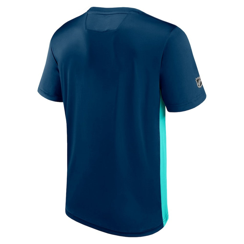 Seattle Kraken Fanatics Authentic Pro Rink Tech T-Shirt - Deep Sea Blue/Light Blue T-shirts