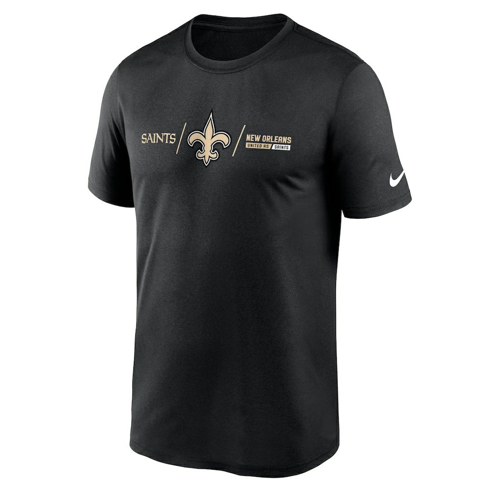 New Orleans Saints Horizontal Lockup Legend Performance T-Shirt - Black for sale