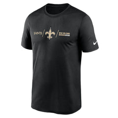 New Orleans Saints Horizontal Lockup Legend Performance T-Shirt - Black for sale