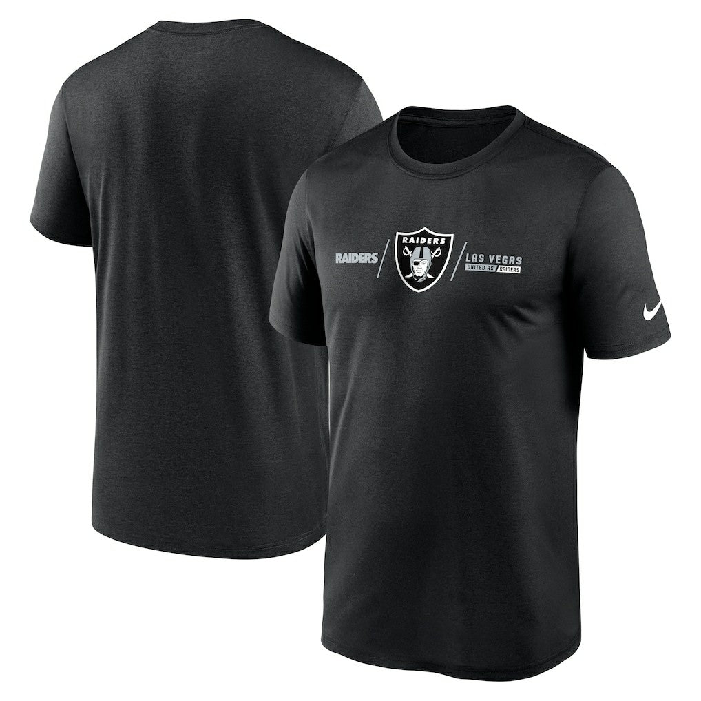 Las Vegas Raiders Horizontal Lockup Legend Performance T-Shirt - Black discount