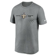 New Orleans Saints Horizontal Lockup Legend Performance T-Shirt - Heathered Charcoal sale