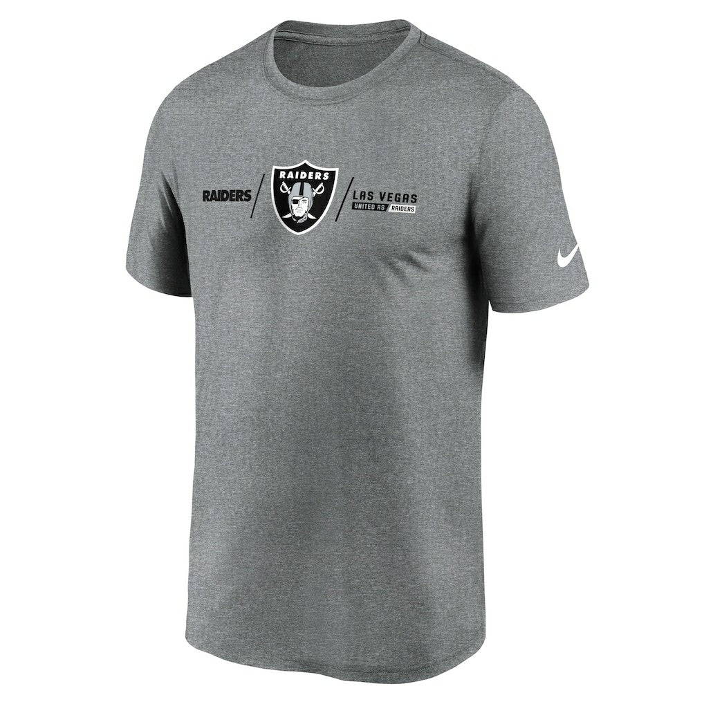 Las Vegas Raiders Horizontal Lockup Legend Performance T-Shirt - Heather Charcoal cheap