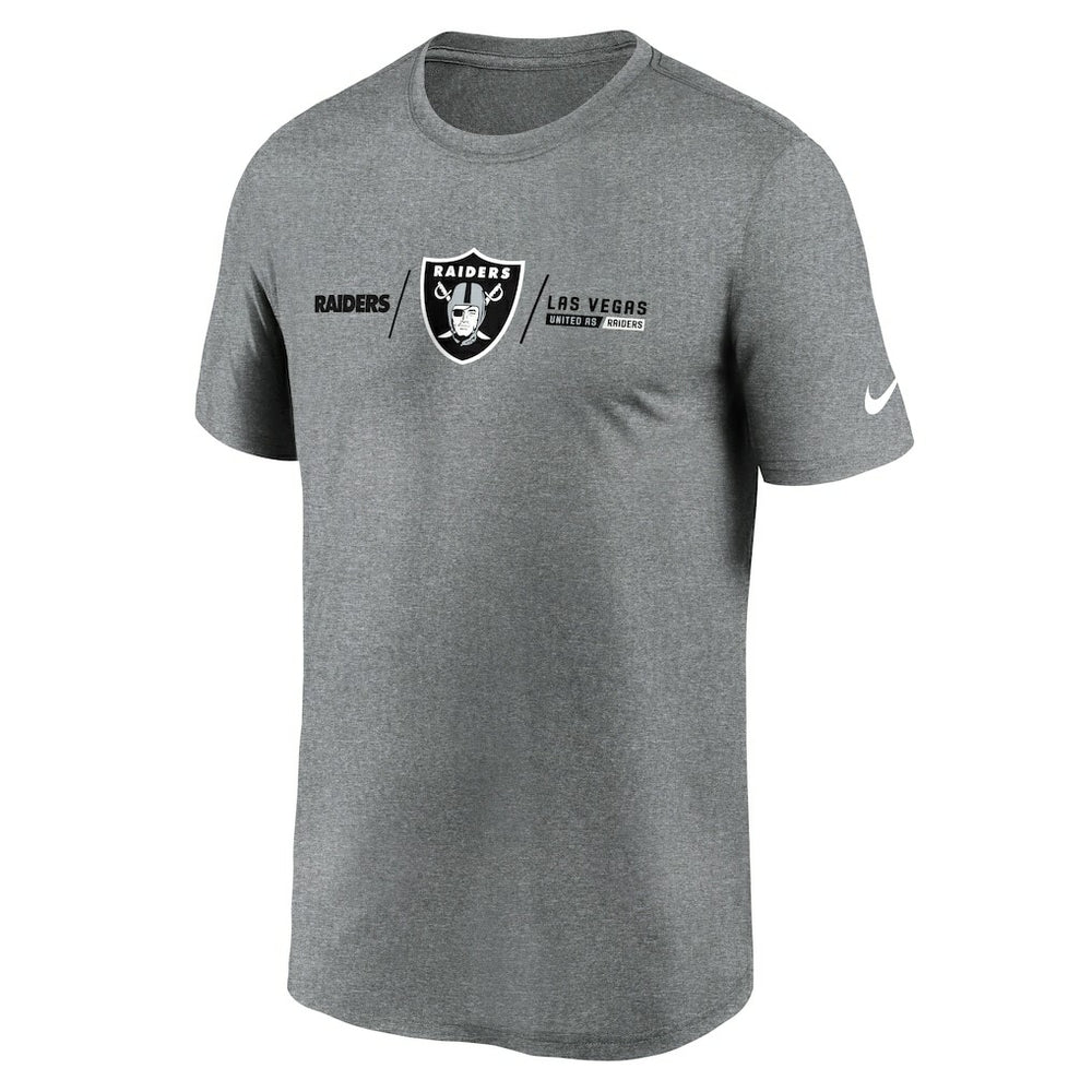 Las Vegas Raiders Horizontal Lockup Legend Performance T-Shirt - Heather Charcoal cheap