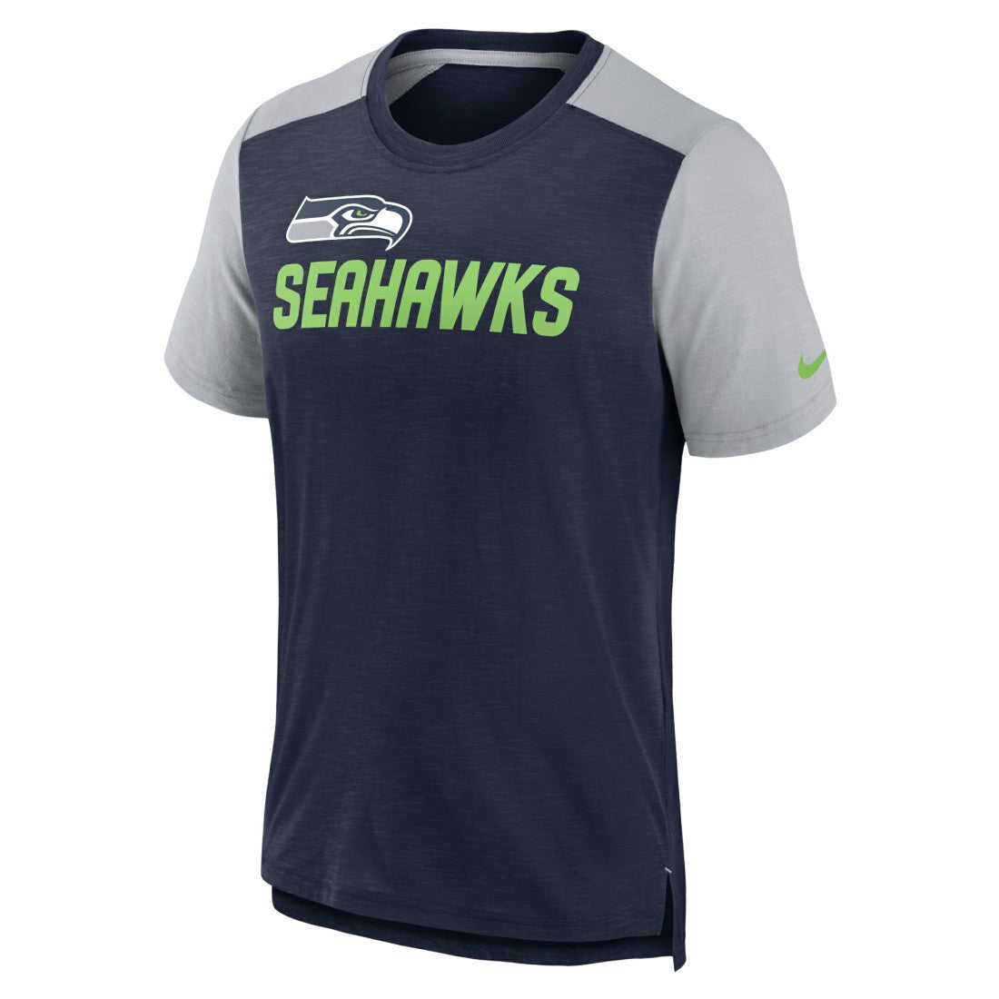 Seattle Seahawks Color Block Team Name T-Shirt - Heathered College Navy/Heathered Gray online