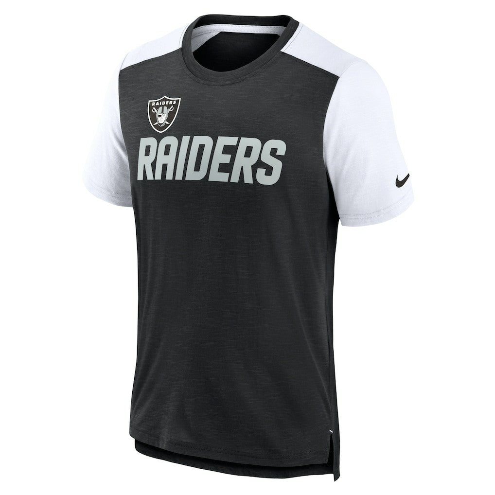 Las Vegas Raiders Color Block Team Name T-Shirt - Heathered Black/White online