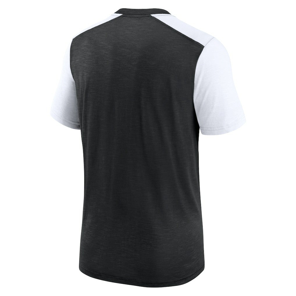 Las Vegas Raiders Color Block Team Name T-Shirt - Heathered Black/White online