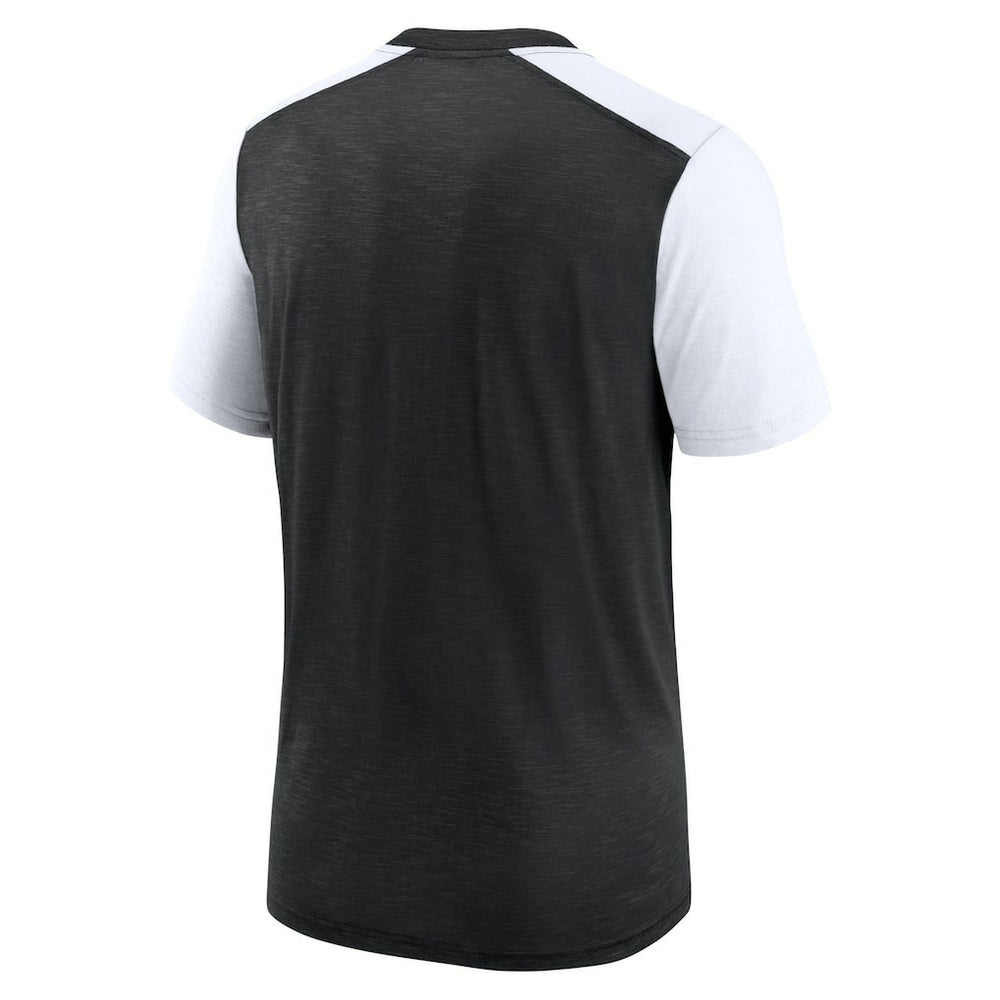 Las Vegas Raiders Color Block Team Name T-Shirt - Heathered Black/White online