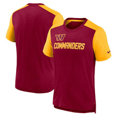 Washington Commanders Color Block Team Name T-Shirt - Heathered Burgundy/Heathered Gold for sale