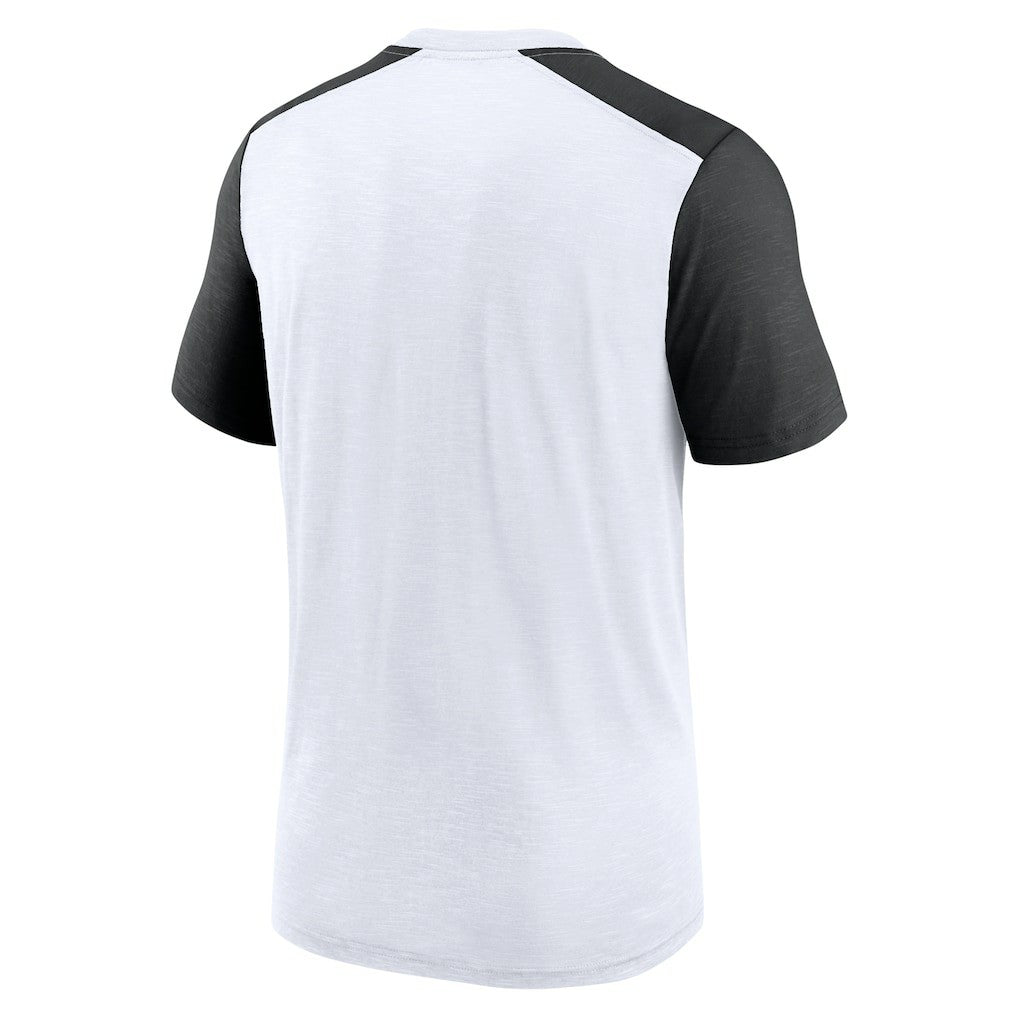 New Orleans Saints Color Block Team Name T-Shirt - White/Heathered Black discount