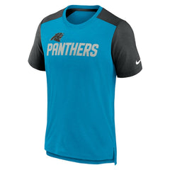 Carolina Panthers Color Block Team Name T-Shirt - Heathered Blue/Heathered Black outlet