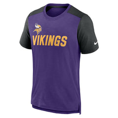 Minnesota Vikings Color Block Team Name T-Shirt - Heathered Purple/Heathered Black cheap