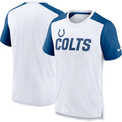 Indianapolis Colts Color Block Team Name T-Shirt - White/Heather Royal discount