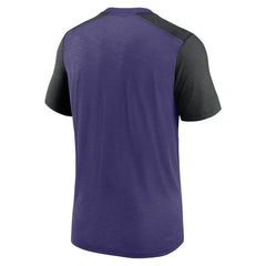 Baltimore Ravens Color Block Team Name T-Shirt - Heathered Purple/Heathered Black for sale