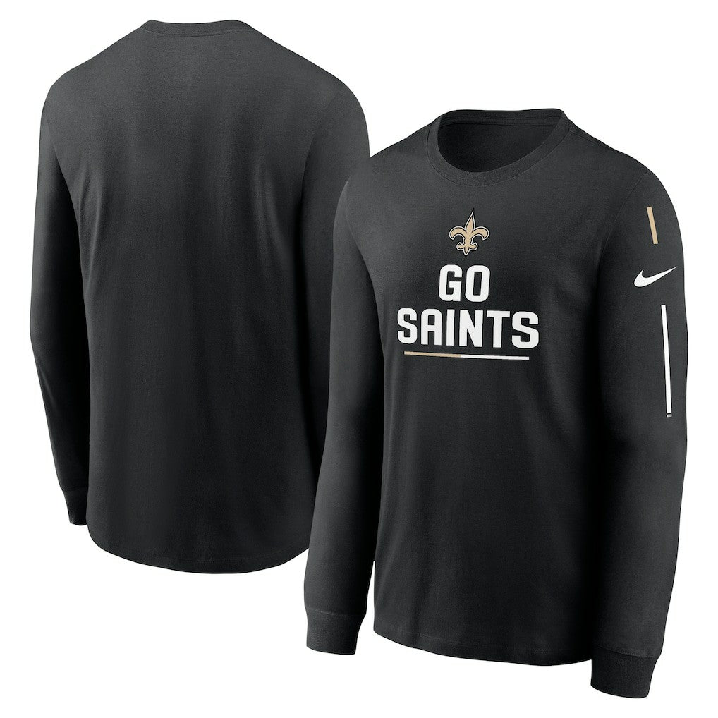 New Orleans Saints Team Slogan Long Sleeve T-Shirt - Black discount