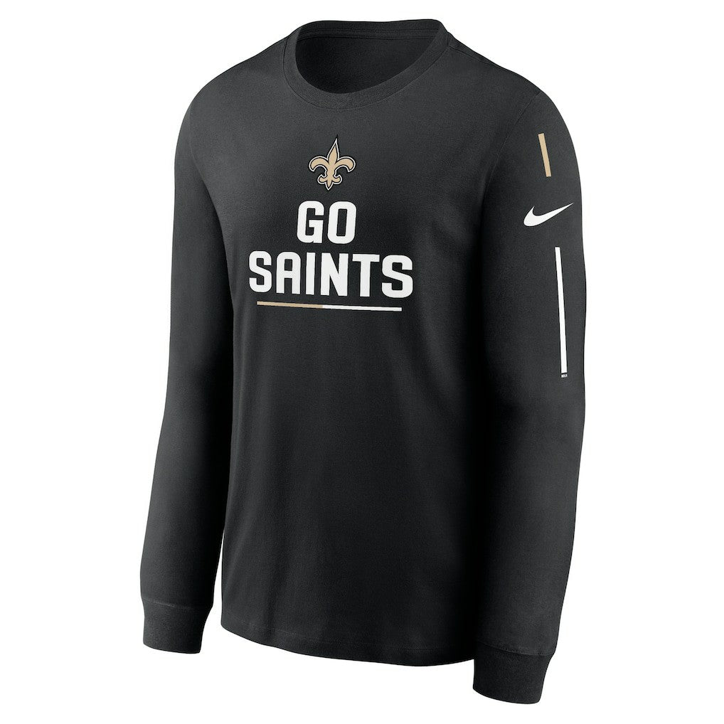 New Orleans Saints Team Slogan Long Sleeve T-Shirt - Black discount