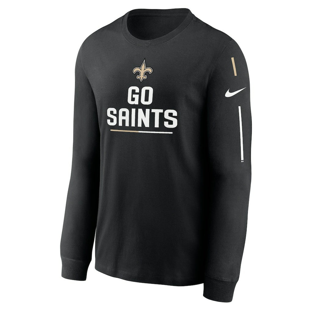 New Orleans Saints Team Slogan Long Sleeve T-Shirt - Black discount