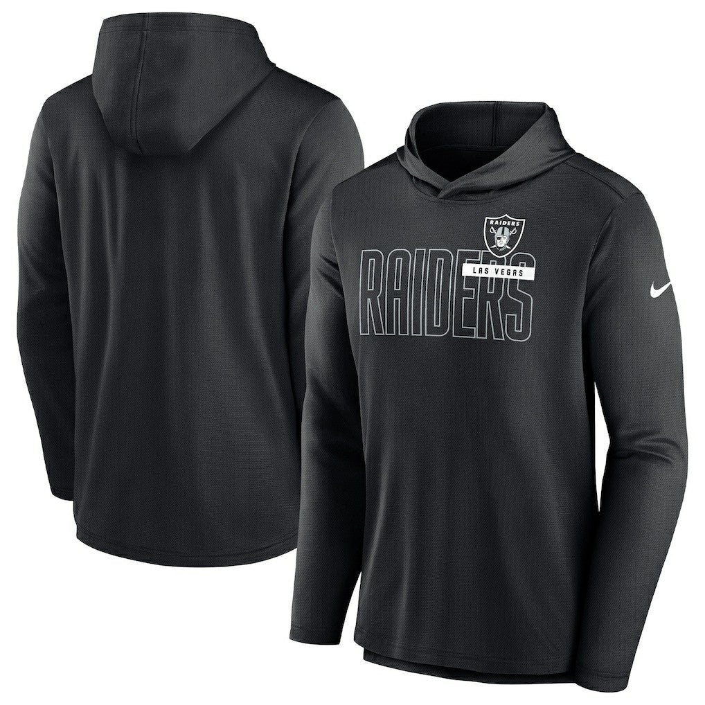 Las Vegas Raiders Lightweight Performance Hooded Long Sleeve T-Shirt - Black outlet