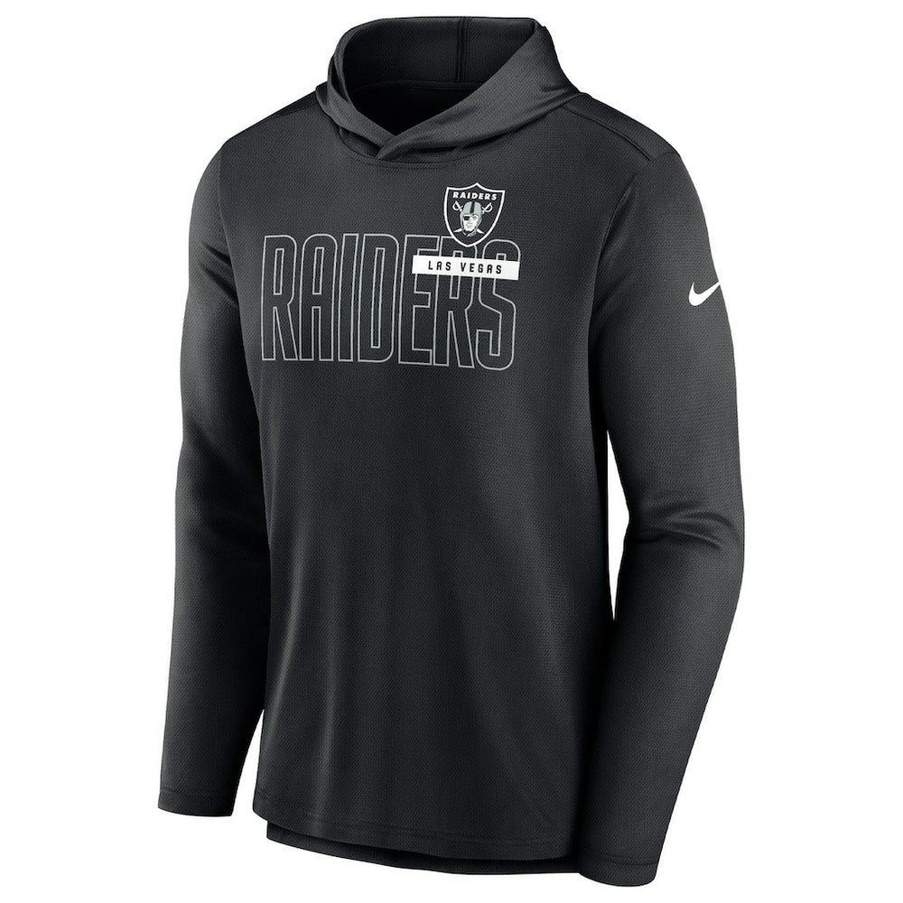 Las Vegas Raiders Lightweight Performance Hooded Long Sleeve T-Shirt - Black outlet