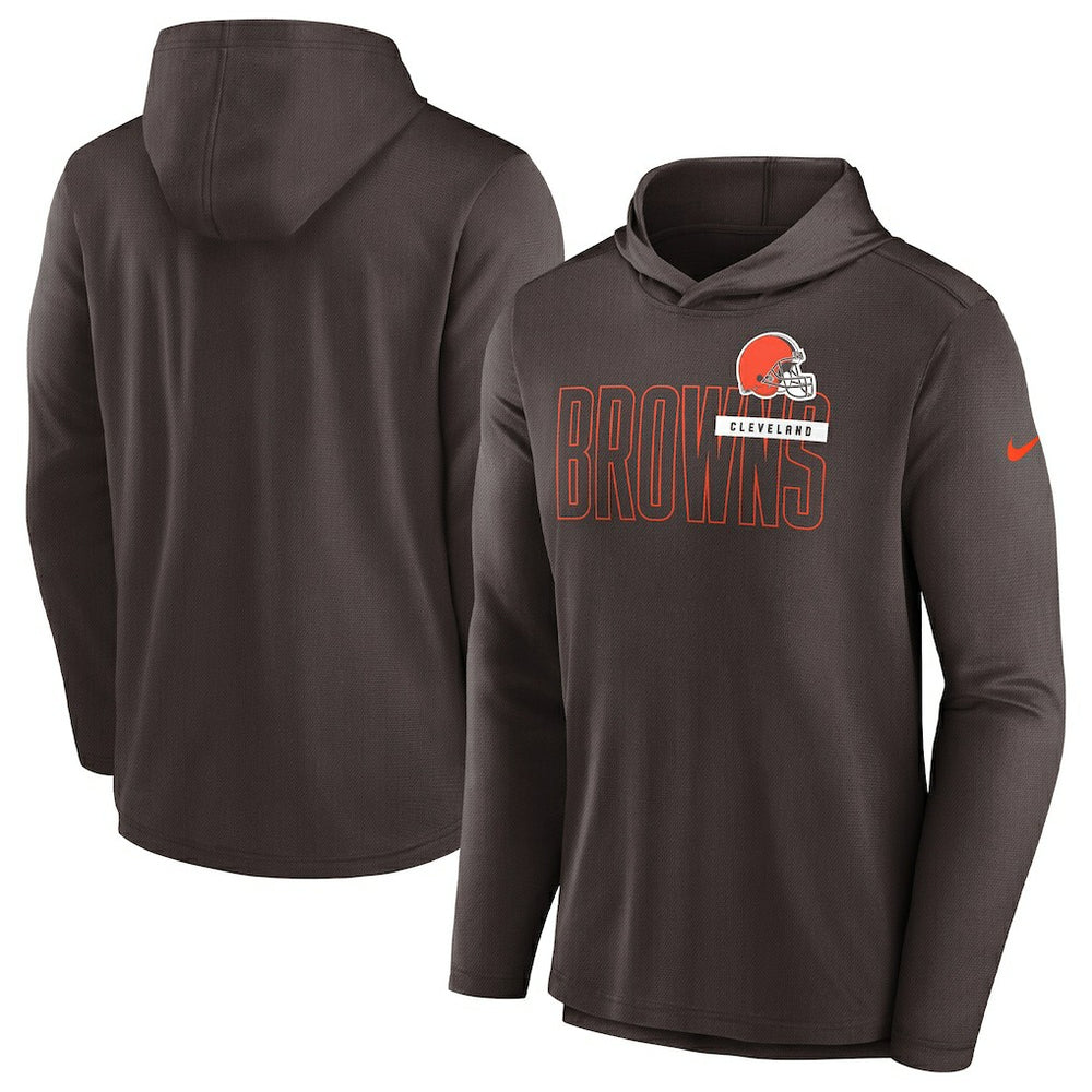 Cleveland Browns Lightweight Performance Hooded Long Sleeve T-Shirt - Brown outlet