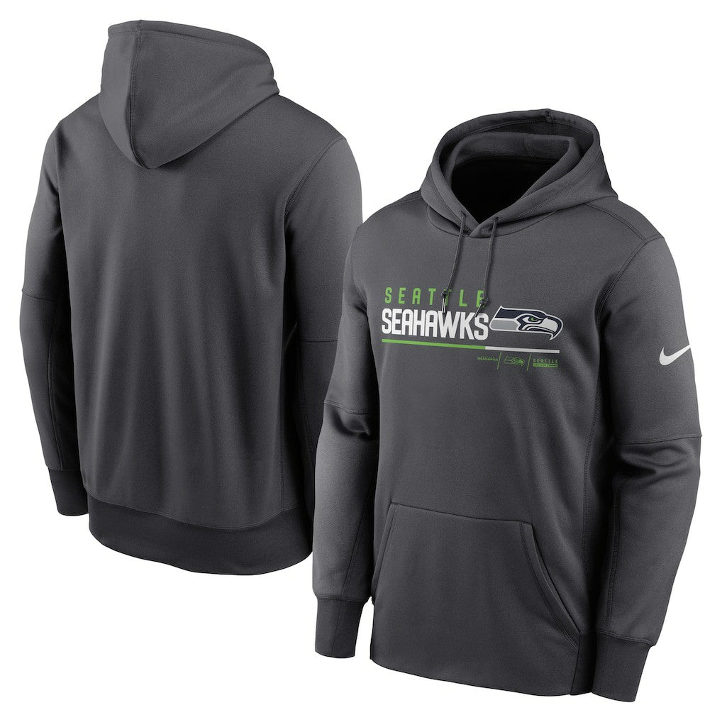Seattle Seahawks Prime Logo Name Split Pullover Hoodie - Anthracite sale