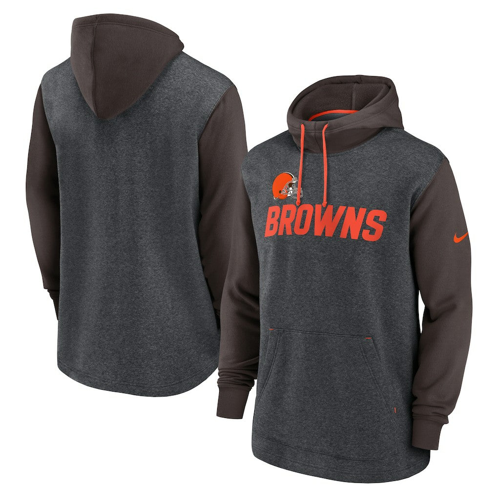 Cleveland Browns Surrey Legacy Pullover Hoodie - Heathered Charcoal/Brown on sale