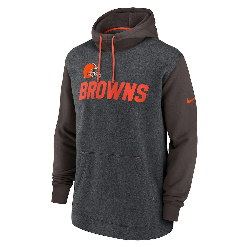 Cleveland Browns Surrey Legacy Pullover Hoodie - Heathered Charcoal/Brown on sale