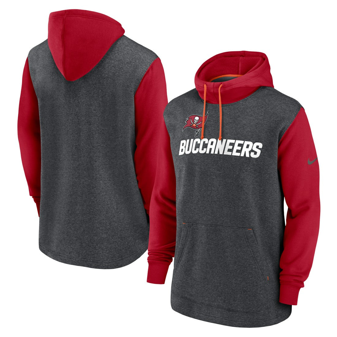 Tampa Bay Buccaneers Surrey Legacy Pullover Hoodie - Heathered Charcoal/Red discount