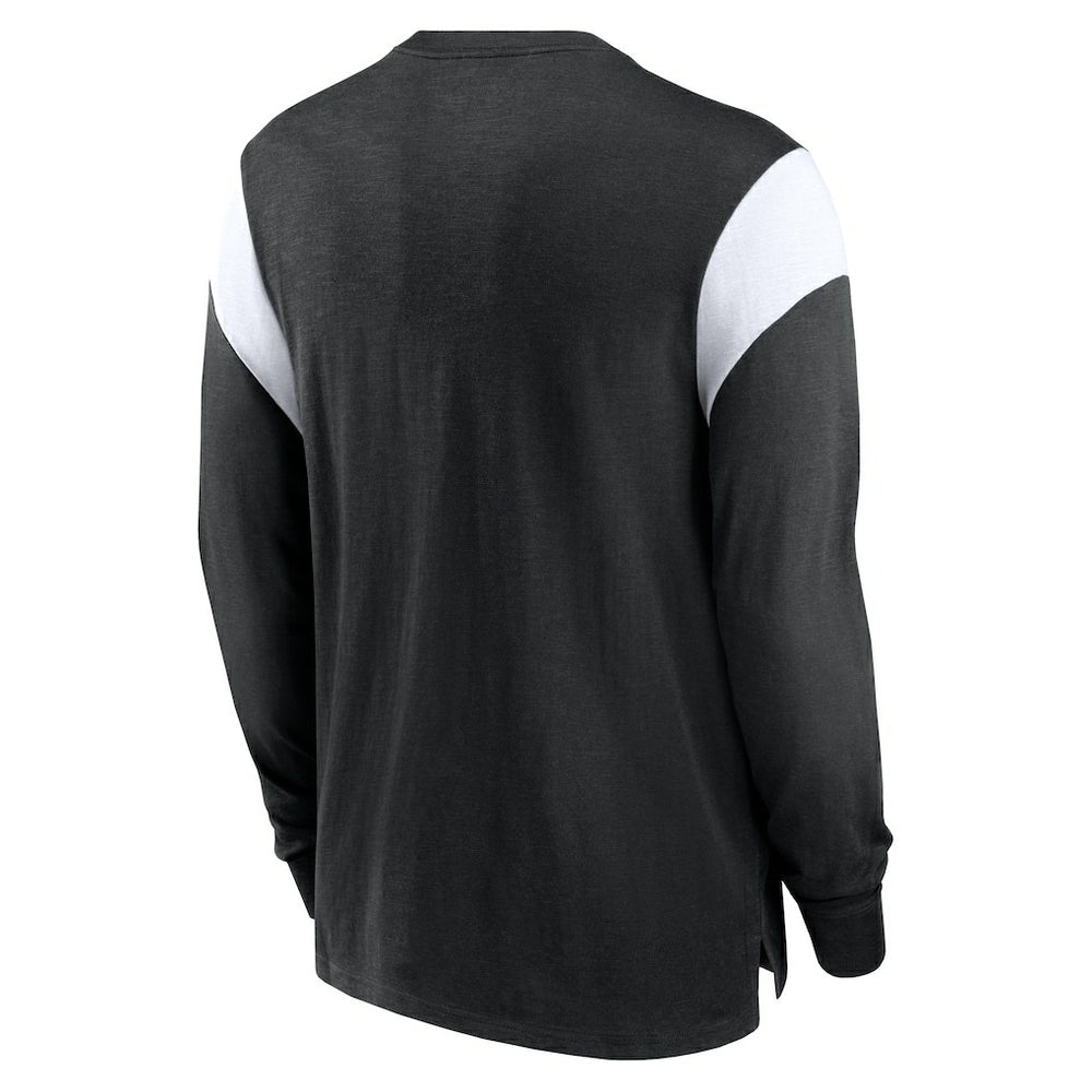 Oakland Raiders Rewind Playback Helmet Long Sleeve T-Shirt - Heather Black cheap
