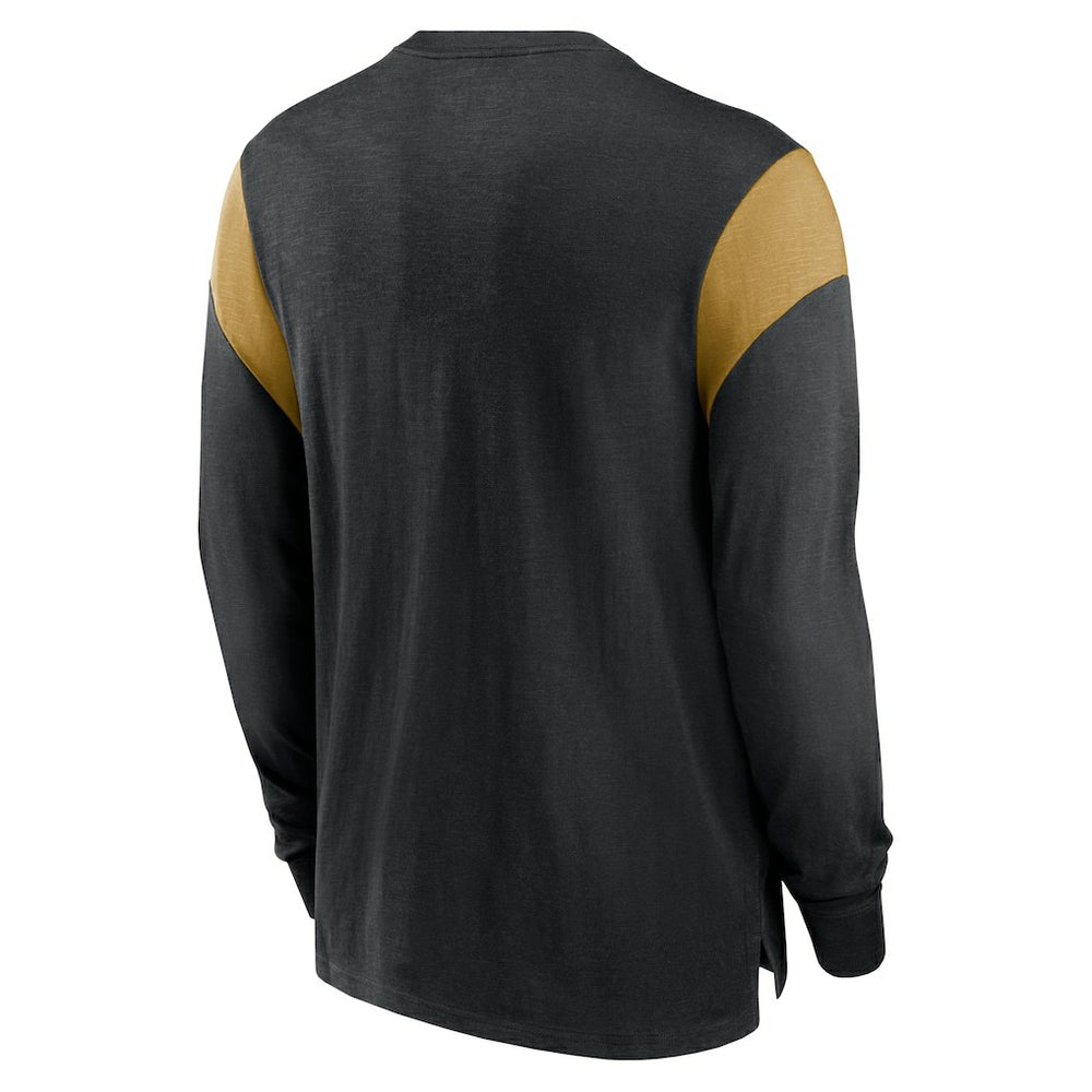 New Orleans Saints Rewind Playback Helmet Long Sleeve T-Shirt - Heather Black sale