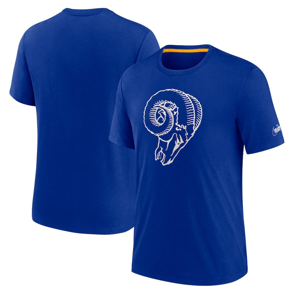 Los Angeles Rams Rewind Playback Logo Tri-Blend T-Shirt - Royal for sale