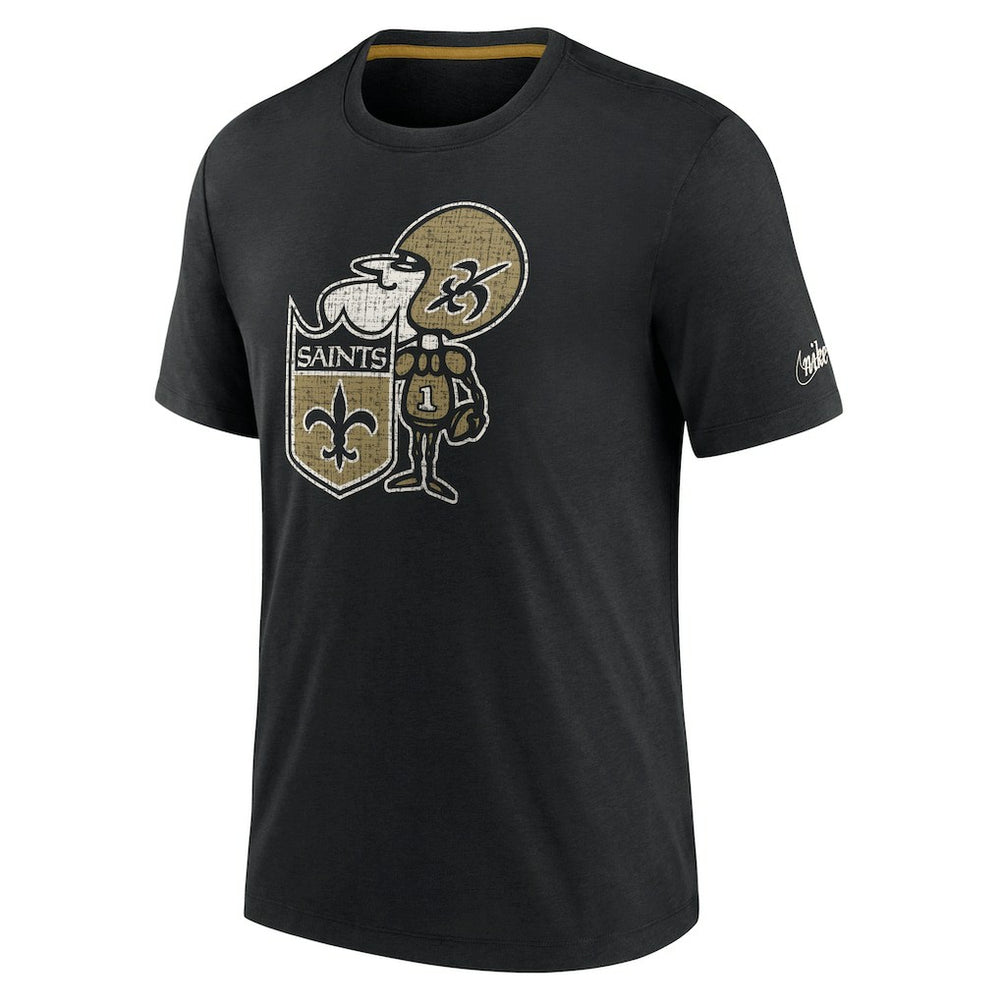 New Orleans Saints Rewind Playback Logo Tri-Blend T-Shirt - Black on sale