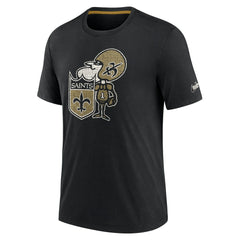 New Orleans Saints Rewind Playback Logo Tri-Blend T-Shirt - Black on sale