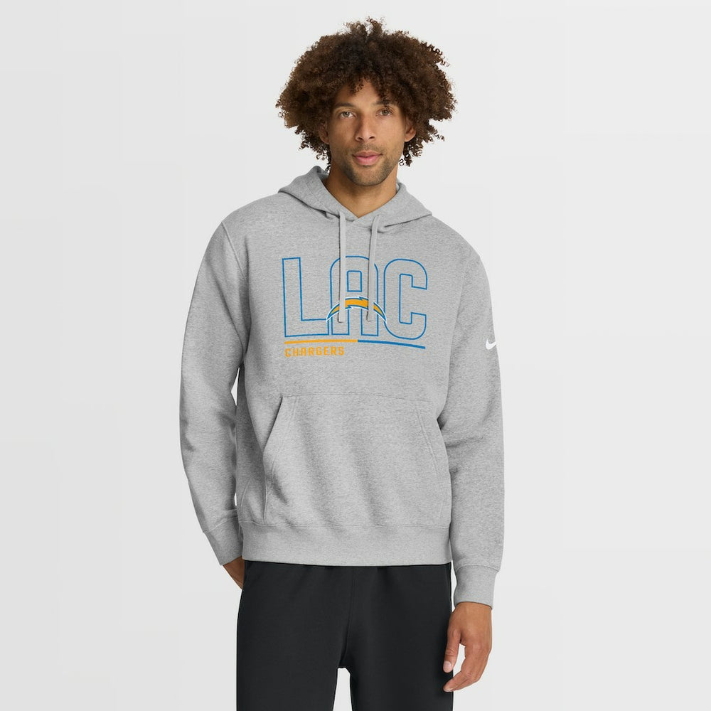 Los Angeles Chargers City Code Club Fleece Pullover Hoodie - Heathered Gray outlet