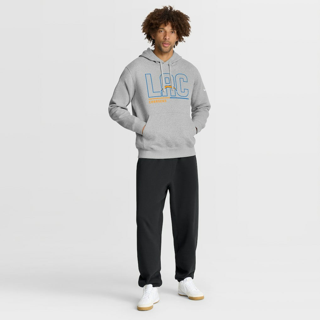 Los Angeles Chargers City Code Club Fleece Pullover Hoodie - Heathered Gray outlet