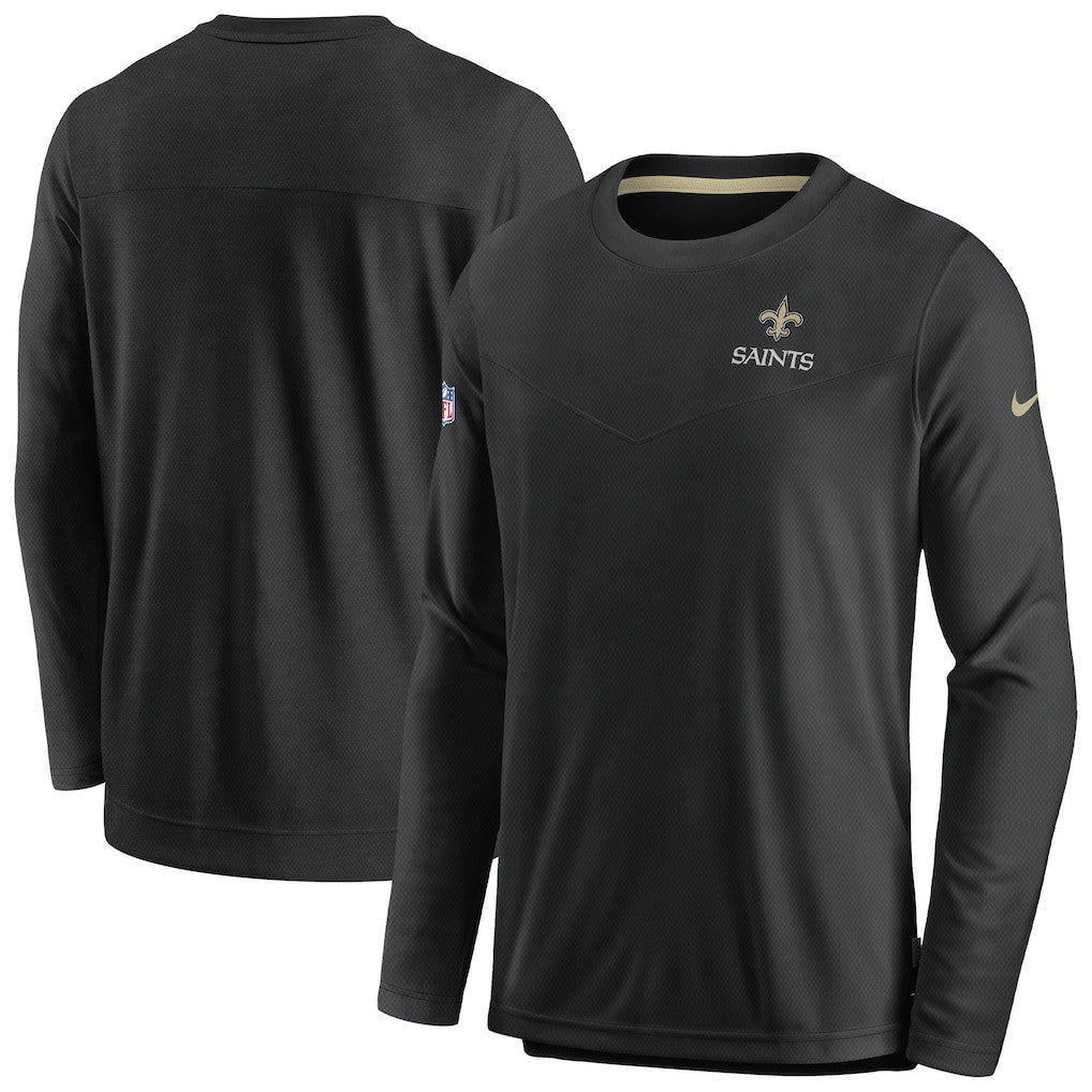 New Orleans Saints Sideline Lockup Performance Pullover Sweatshirt - Black for sale