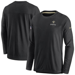New Orleans Saints Sideline Lockup Performance Pullover Sweatshirt - Black for sale