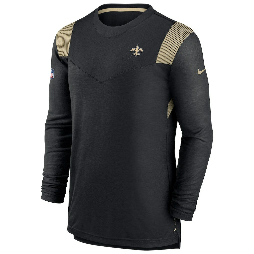 New Orleans Saints Sideline Tonal Logo Performance Player Long Sleeve T-Shirt - Black cheap