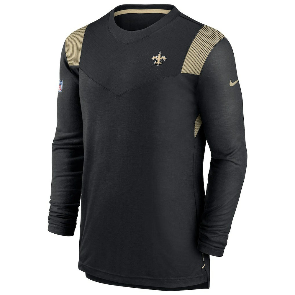 New Orleans Saints Sideline Tonal Logo Performance Player Long Sleeve T-Shirt - Black cheap