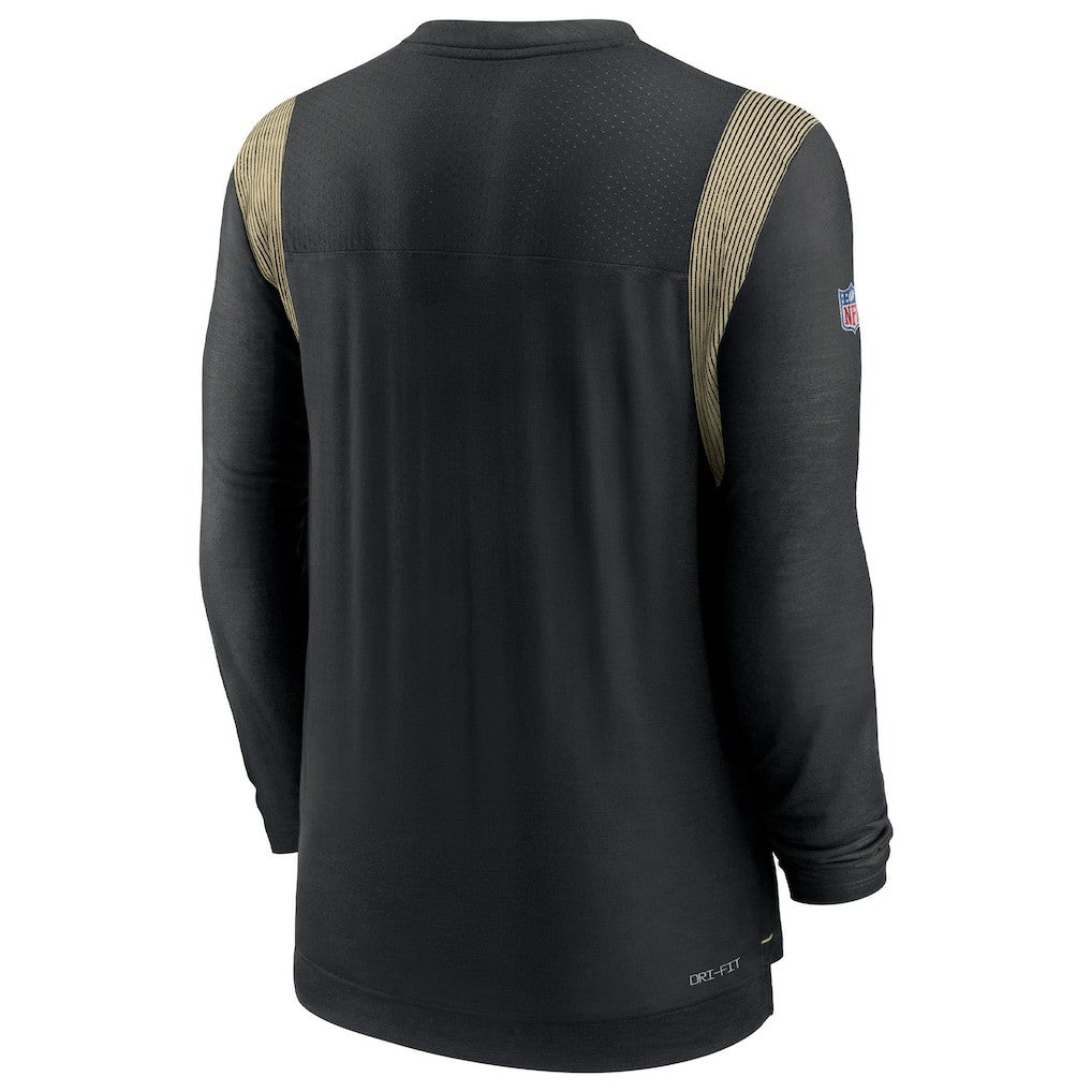 New Orleans Saints Sideline Tonal Logo Performance Player Long Sleeve T-Shirt - Black cheap