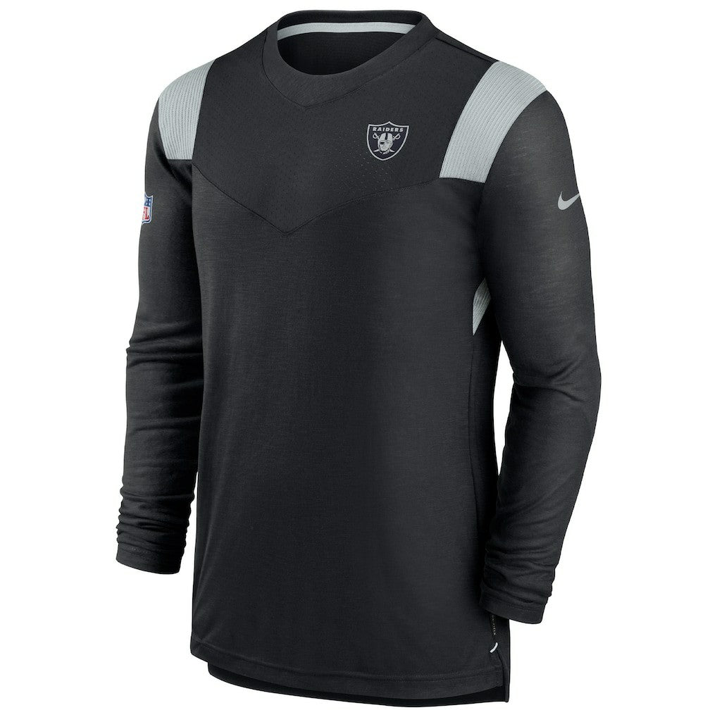 Las Vegas Raiders Sideline Tonal Logo Performance Player Long Sleeve T-Shirt - Black discount