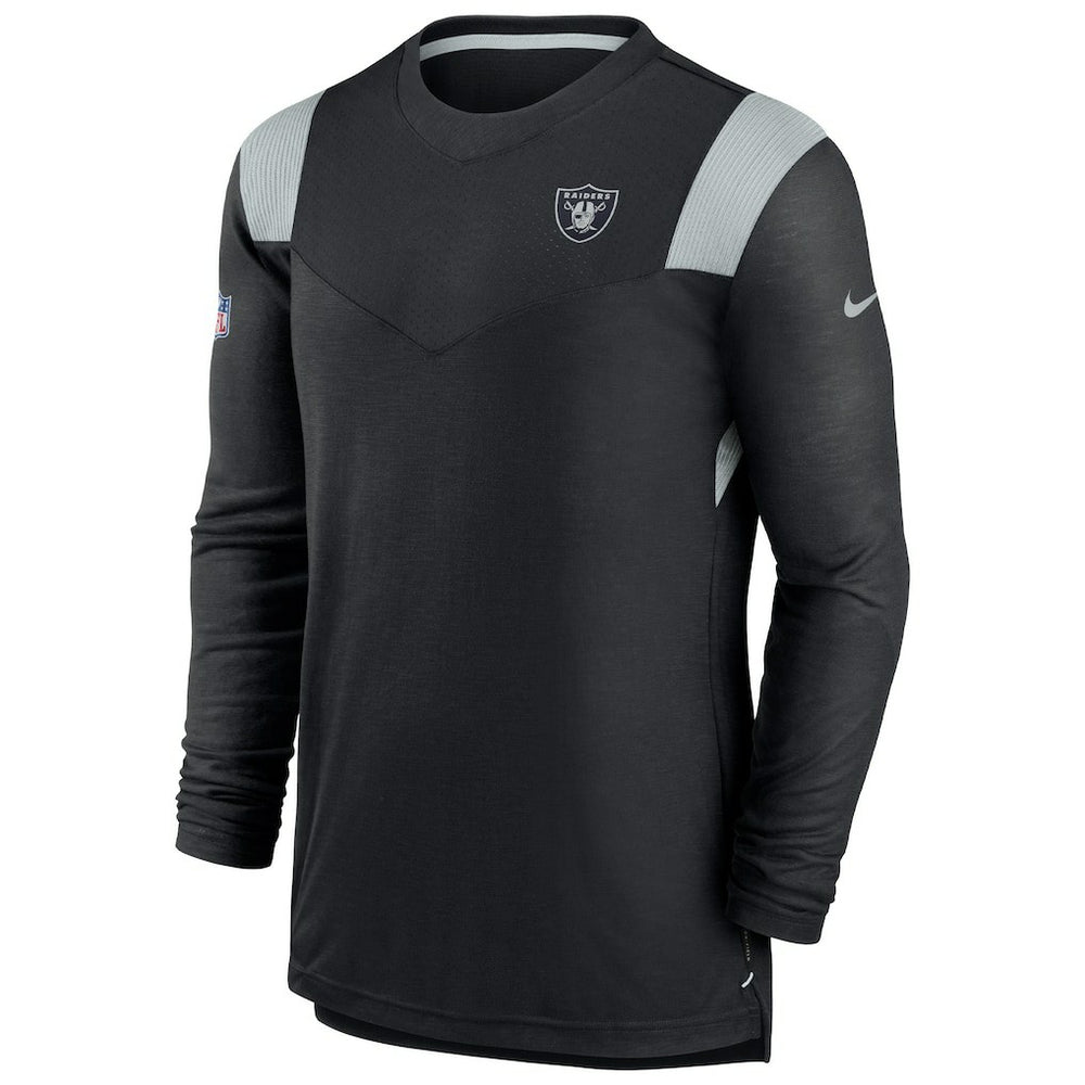 Las Vegas Raiders Sideline Tonal Logo Performance Player Long Sleeve T-Shirt - Black discount