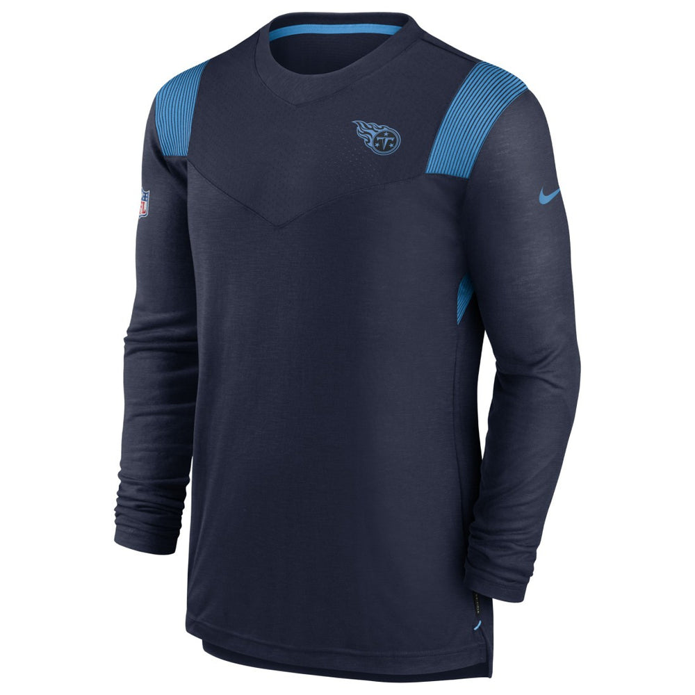 Tennessee Titans Sideline Tonal Logo Performance Player Long Sleeve T-Shirt - Navy cheap