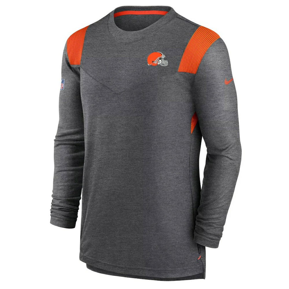 Cleveland Browns Sideline Tonal Logo Performance Player Long Sleeve T-Shirt - Charcoal outlet