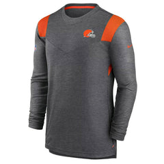 Cleveland Browns Sideline Tonal Logo Performance Player Long Sleeve T-Shirt - Charcoal outlet