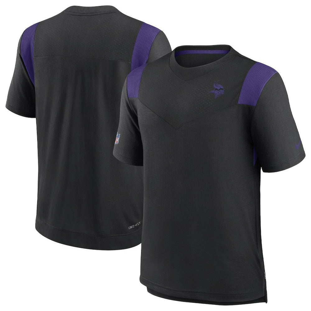 Minnesota Vikings Sideline Tonal Logo Performance Player T-Shirt - Black for sale