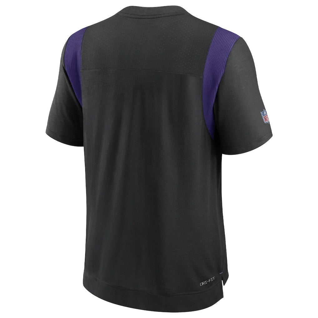 Minnesota Vikings Sideline Tonal Logo Performance Player T-Shirt - Black for sale